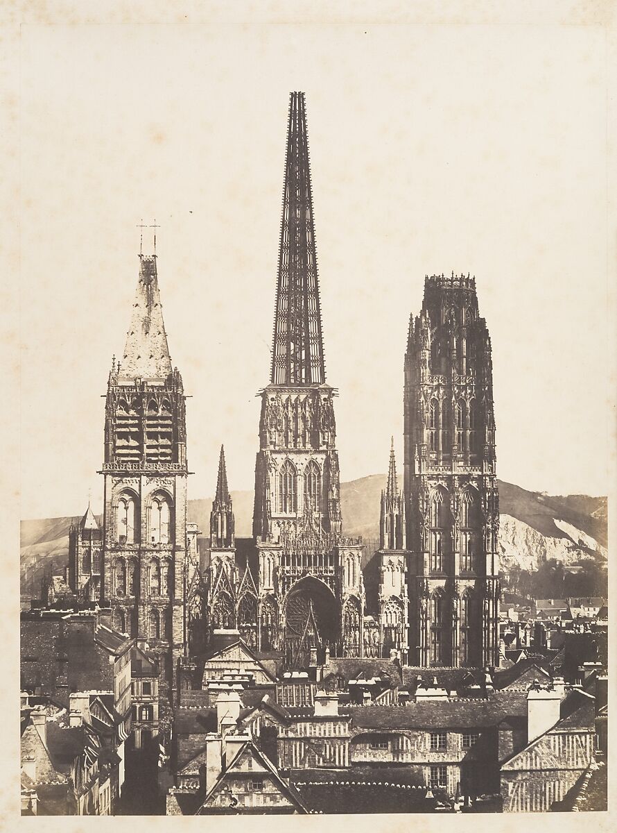 Vue générale de la Cathédrale de Rouen, Edmond Bacot (French, 1814–1875), Salted paper print from glass negative 