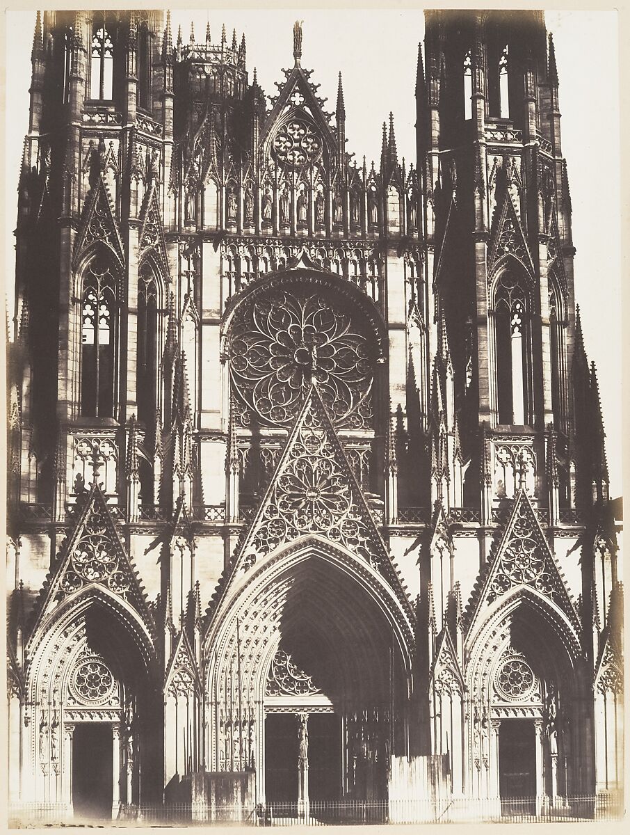Portail de Saint-Ouen, Rouen, Edmond Bacot (French, 1814–1875), Salted paper print from glass negative 