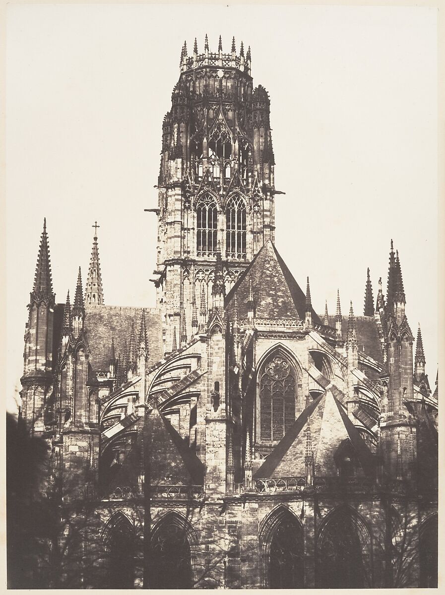 Tour de Saint-Ouen, Rouen, Edmond Bacot (French, 1814–1875), Salted paper print from glass negative 