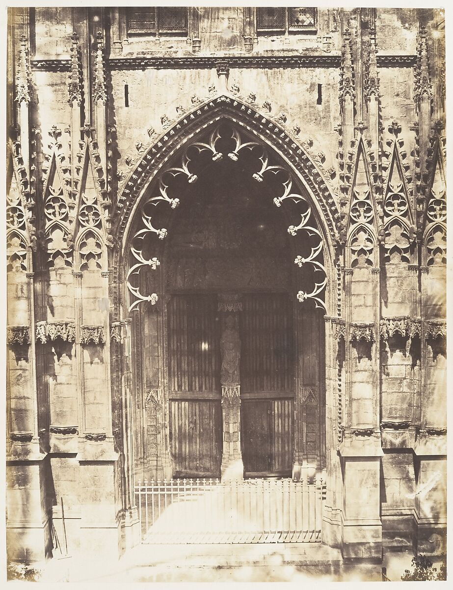 Portail des Marmousets, Saint-Ouen de Rouen, Edmond Bacot (French, 1814–1875), Salted paper print from glass negative 