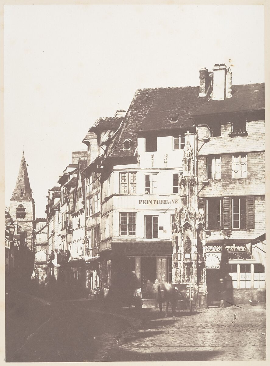 Fontaine de la Croix de Pierre, Rouen, Edmond Bacot (French, 1814–1875), Salted paper print from glass negative 