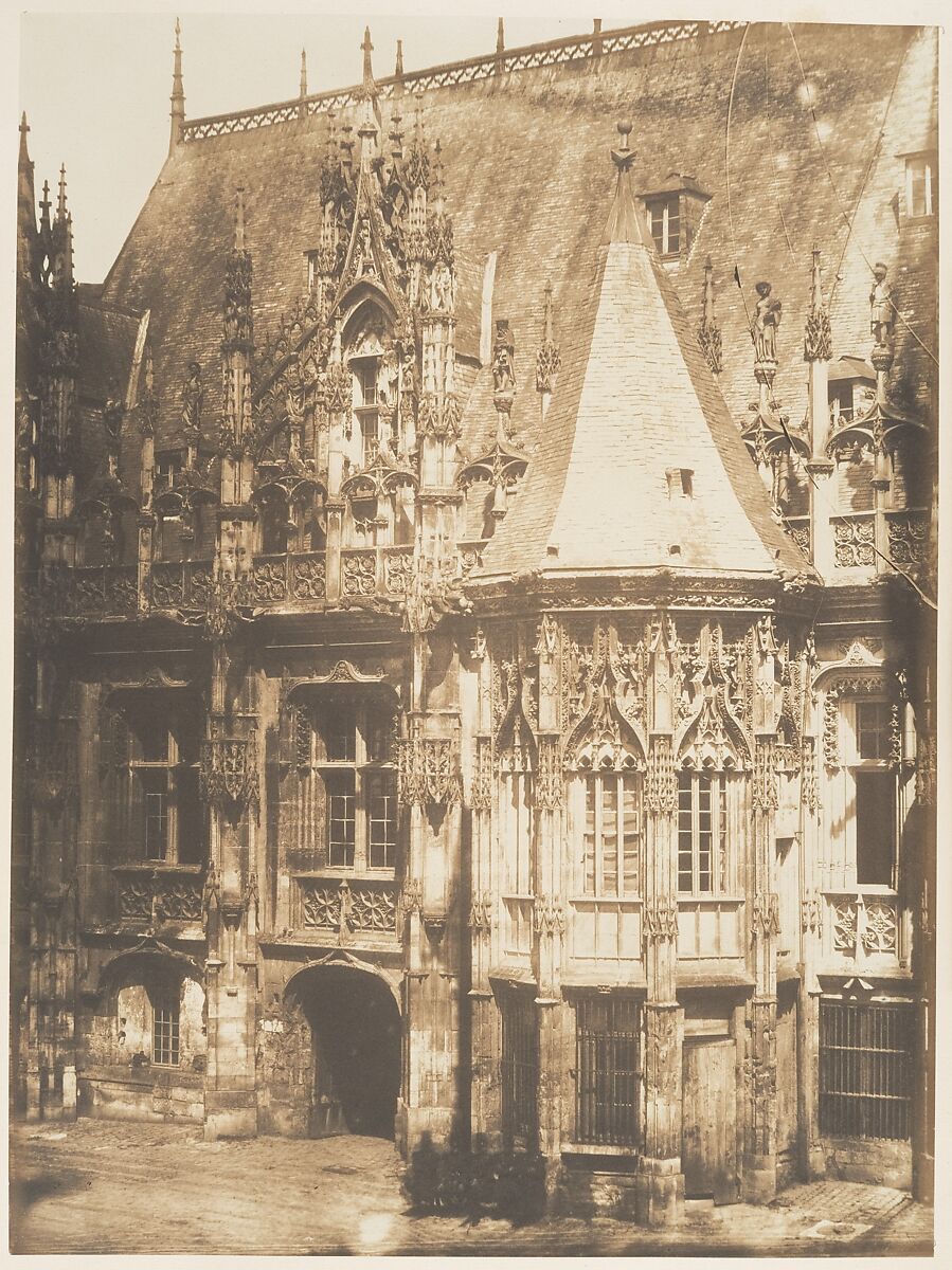 Tourelle du Palais de Justice, Rouen, Edmond Bacot (French, 1814–1875), Salted paper print from glass negative 