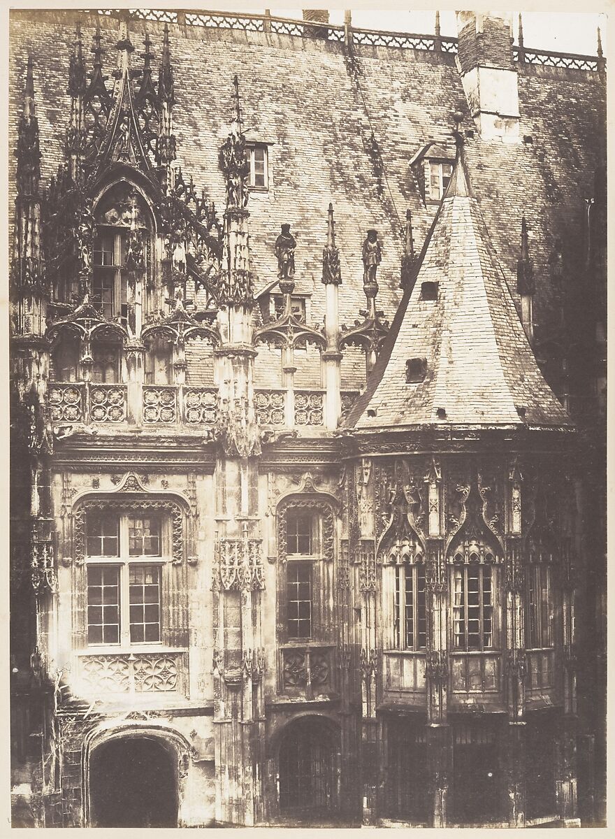 Fragment du Palais de Justice, Rouen, Edmond Bacot (French, 1814–1875), Salted paper print from glass negative 