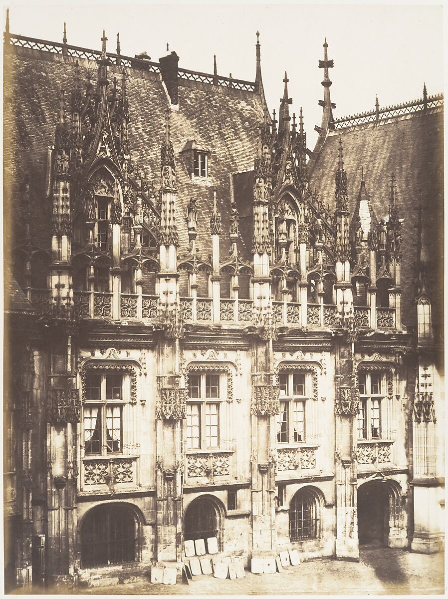 Fragment du Palais de Justice, Rouen, Edmond Bacot (French, 1814–1875), Salted paper print from glass negative 
