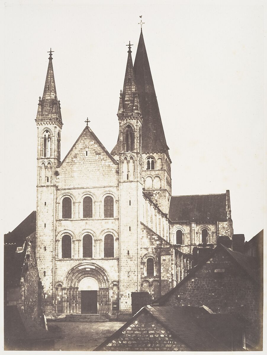 Saint-Georges de Boscherville,  près Rouen, Edmond Bacot (French, 1814–1875), Salted paper print from glass negative 
