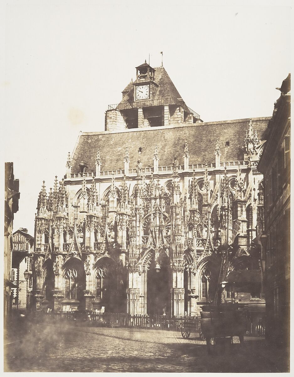 Cathédrale de Louviers, vue générale, Edmond Bacot (French, 1814–1875), Salted paper print from glass negative 