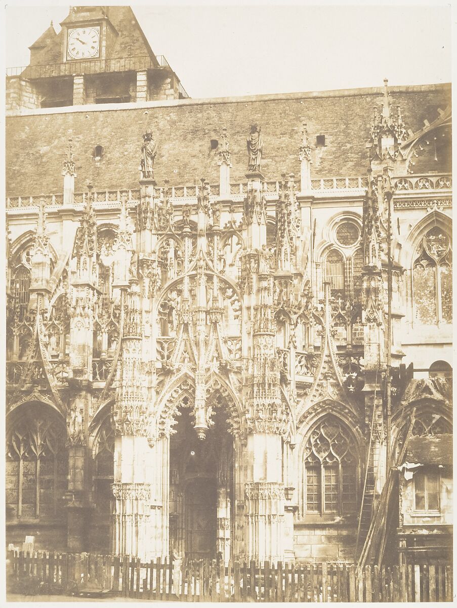 Portail de la Cathédrale de Louviers, Edmond Bacot (French, 1814–1875), Salted paper print from glass negative 