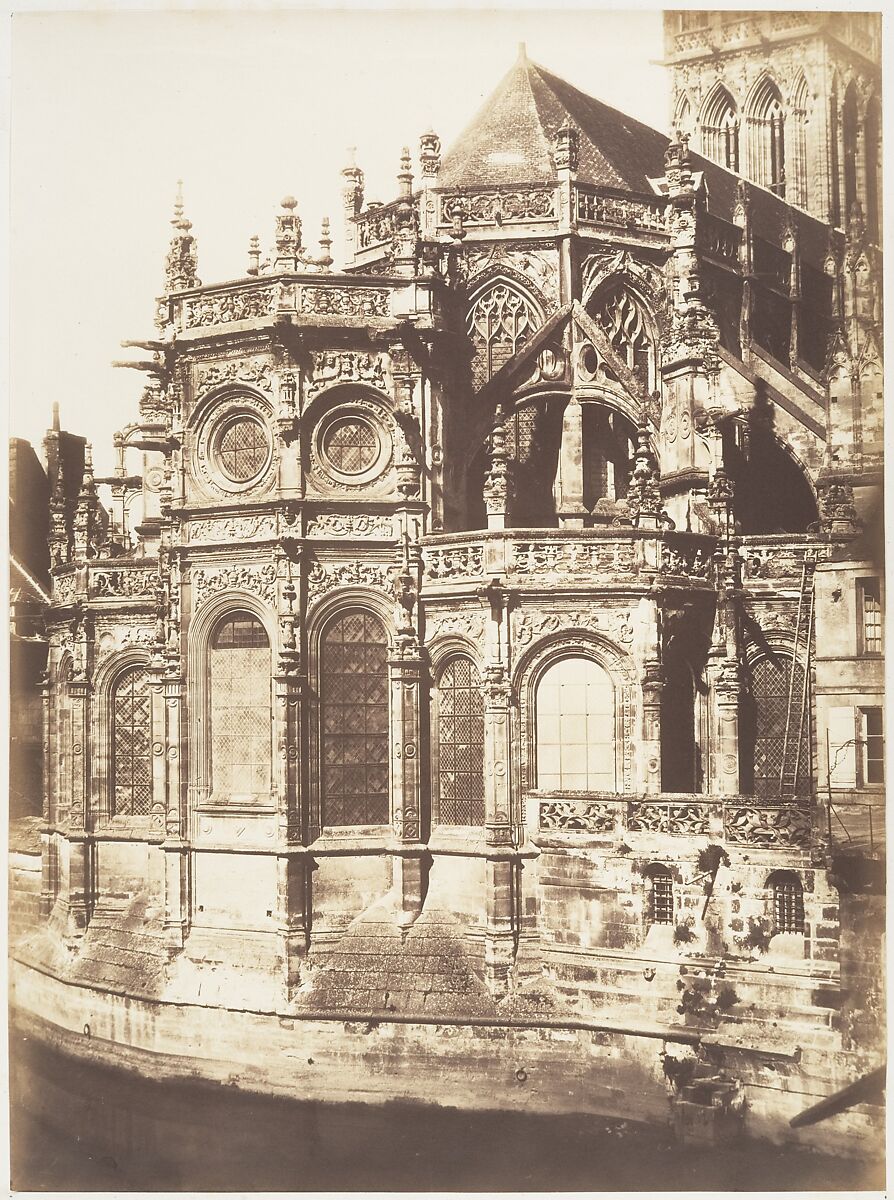 Abside de Saint-Pierre, Caen, Edmond Bacot (French, 1814–1875), Salted paper print from glass negative 