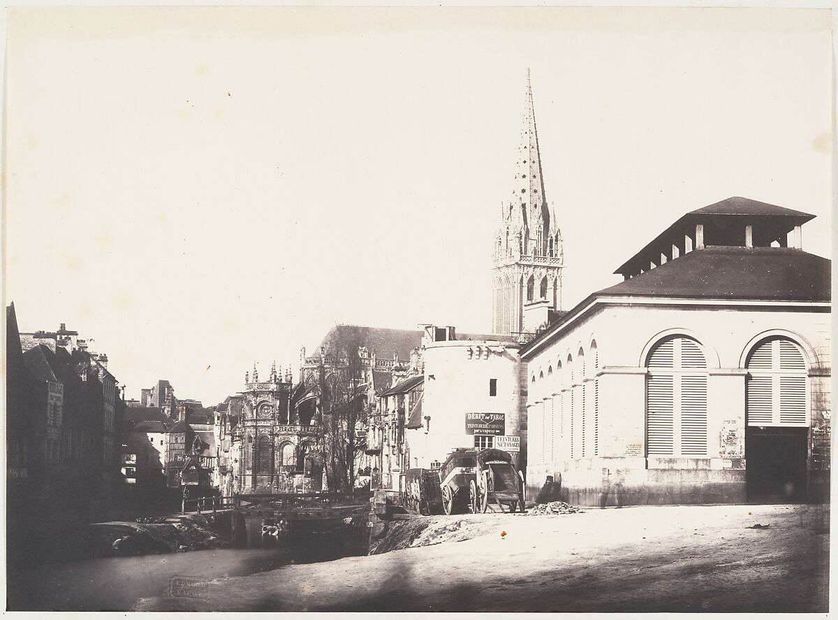 Poissonerie, Caen, Edmond Bacot (French, 1814–1875), Salted paper print from glass negative 