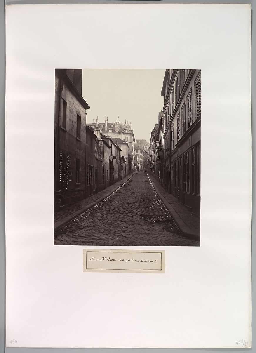 Rue Neuve-Coquenard (from the Rue Lamartine), Charles Marville (French, Paris 1813–1879 Paris), Albumen silver print 