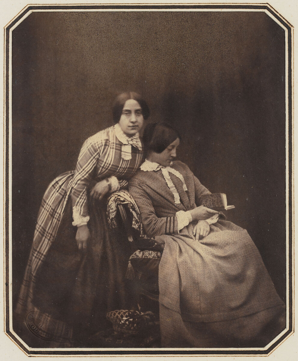 [Three Portraits in Original Exhibition Frame], Louis-Adolphe Humbert de Molard (French, Paris 1800–1874), Salted paper print