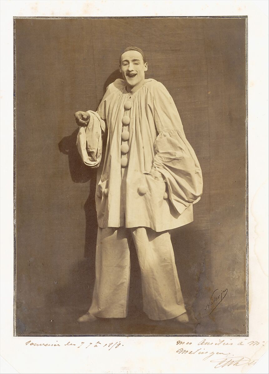 Pierrot Laughing, Nadar (French, Paris 1820–1910 Paris), Gelatin-coated salted paper print (vernis-cuir) 