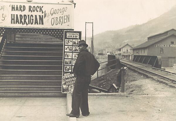 [Man Standing in Front of Movie Theater, Omar, West Virginia], Ben Shahn (American (born Lithuania), Kaunas 1898–1969 New York), Gelatin silver print 