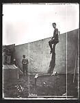 [Nine Portraits of Circus Performers, Including: Acrobats, Tightrope Walker, Horseback Riders, Signs], F. W. Glasier (American), Gelatin silver prints