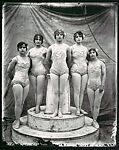 [Nine Portraits of Circus Performers, Including: Acrobats, Tightrope Walker, Horseback Riders, Signs], F. W. Glasier (American), Gelatin silver prints