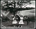 [Nine Portraits of Circus Performers, Including: Acrobats, Tightrope Walker, Horseback Riders, Signs], F. W. Glasier (American), Gelatin silver prints