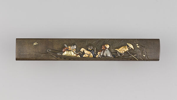 Knife Handle (Kozuka), Copper-silver alloy (shibuichi), gold, silver, copper, copper-gold alloy (shakudō), Japanese 
