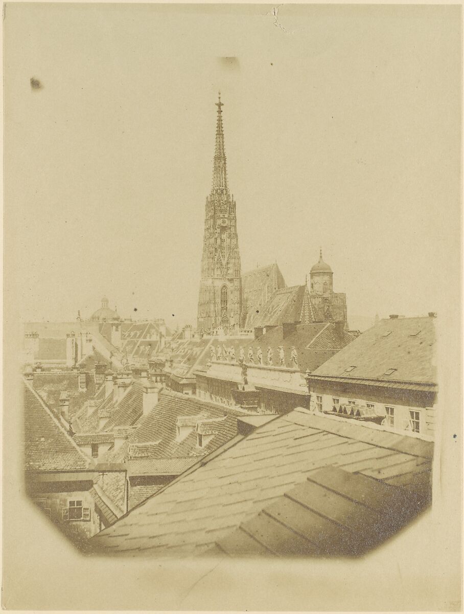 [View of the rooftops and cathedral of Vienna], Alois Auer (Austrian, Wels 1813–1869 Vienna), Albumen silver print 
