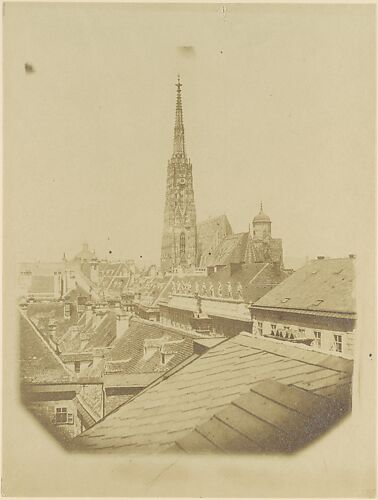 [View of the rooftops and cathedral of Vienna]