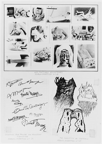 Annette Messager Collectioneuse, Annette Messager (French, born 1943), Gelatin silver prints, ink and graphite on paper