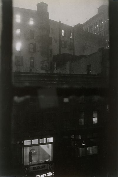 Tenth Street at Night, John Cohen (American, 1932–2019), Gelatin silver print 