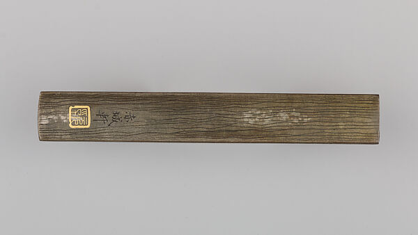 Knife Handle (Kozuka), Copper-silver alloy (shibuichi), gold, Japanese