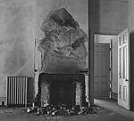 [Multiple Negative Print of Gutted Fireplace with Crumpled Paper]
