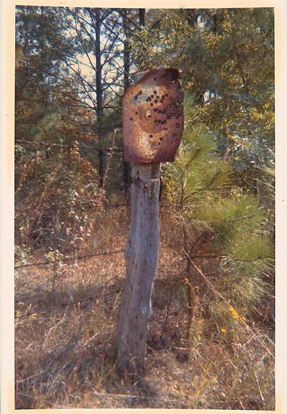 [Rusted Sign with Bullet Holes, Alabama], William Christenberry (American, 1936–2016), Chromogenic print 