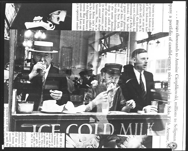 [Copy of Print of "New York Lunch Counter" on Top of Fortune Magazine Page], Walker Evans (American, St. Louis, Missouri 1903–1975 New Haven, Connecticut), Film negative 