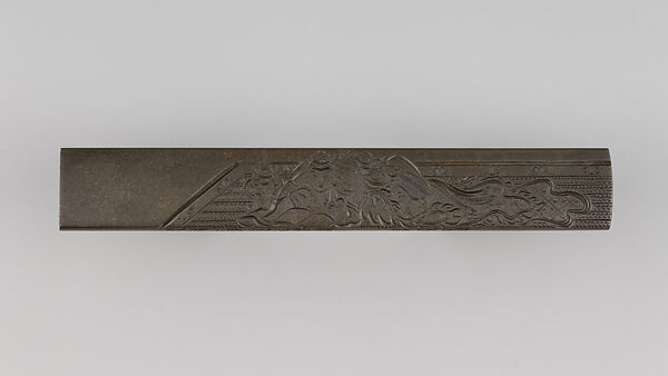 Knife Handle (Kozuka), Copper-silver alloy (shibuichi), Japanese 