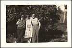 [Lucien Jacques, Georgette Maury, and Walker Evans Standing in Front of Foliage, Cyprés de St. Jean par Grasse, France]