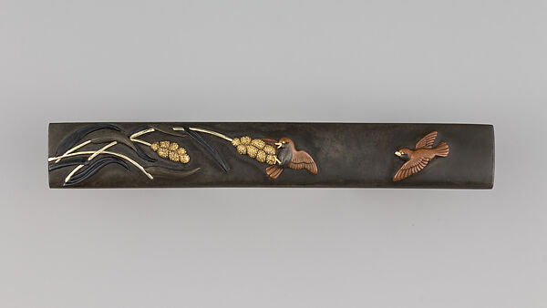 Knife Handle (Kozuka), Copper-silver alloy (shibuichi), copper-gold alloy (shakudō), gold, copper, Japanese 