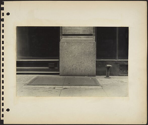 [Building Front, Cellar Hatch, and Siamese Standpipe on Sidewalk, New York City]