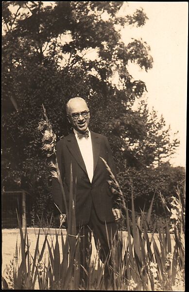 [Walker Evans Jr. Standing Behind Gladiolas, Cleveland, Ohio], Walker Evans (American, St. Louis, Missouri 1903–1975 New Haven, Connecticut), Gelatin silver print 