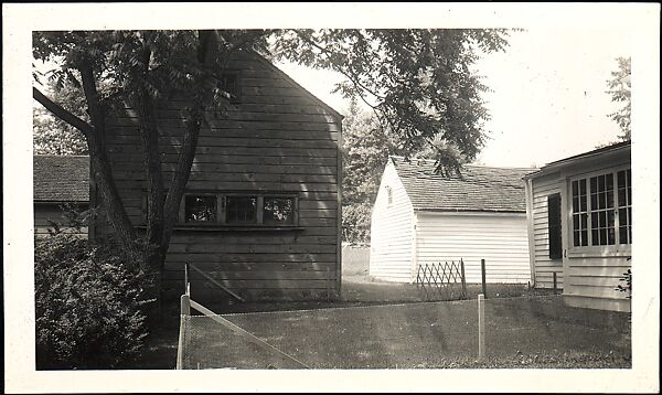 [Clapboard House and Barns Behind Wire Fence], Walker Evans (American, St. Louis, Missouri 1903–1975 New Haven, Connecticut), Gelatin silver print 