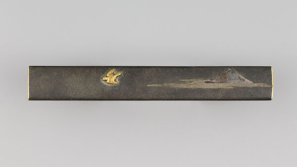 Knife Handle (Kozuka), Copper-silver alloy (shibuchi), gold, silver, copper-gold alloy (shakudō), Japanese 