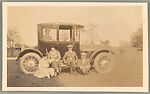 [Walker Evans, His Father Walker Evans Jr., His Mother Jessie Crane Evans, His Grandmother Jessie Beach Crane, and His Grandfather Charles Samuel Crane Seated Before Car]