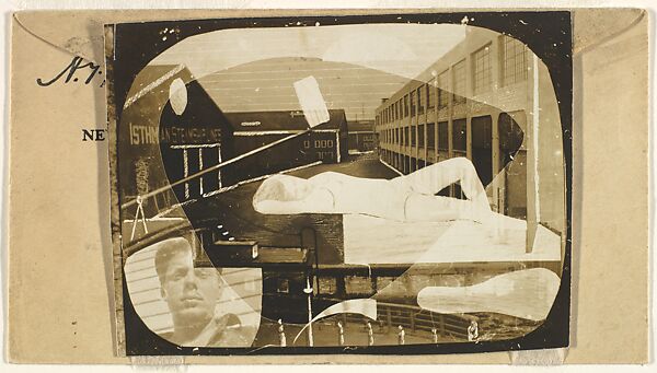[Waterfront Scene with Collaged Elements: Reclining Woman, Self-Portrait], David Smith (American, Decatur, Indiana 1906–1965 Bennington, Vermont), Gelatin silver print