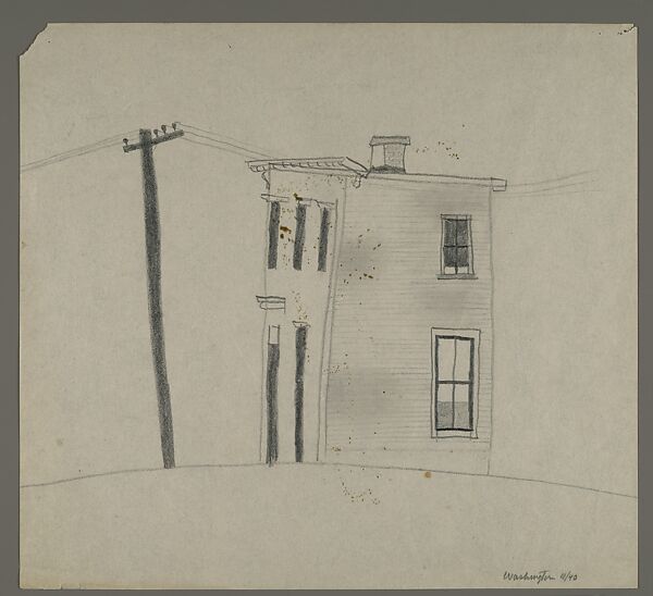 [House with Telephone Pole], Walker Evans (American, St. Louis, Missouri 1903–1975 New Haven, Connecticut), Pencil on paper 