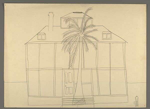 [House with Palm Tree], Walker Evans (American, St. Louis, Missouri 1903–1975 New Haven, Connecticut), Pencil on paper 