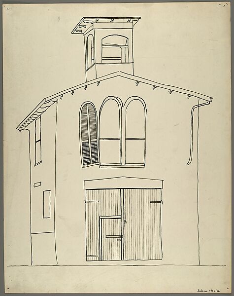 [House with Belfry, Jalena], Walker Evans (American, St. Louis, Missouri 1903–1975 New Haven, Connecticut), Ink on paper 