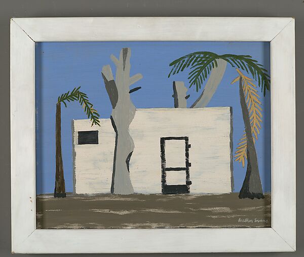 [White Flat-Roofed House with Palm Trees], Walker Evans (American, St. Louis, Missouri 1903–1975 New Haven, Connecticut), Tempera on panel 