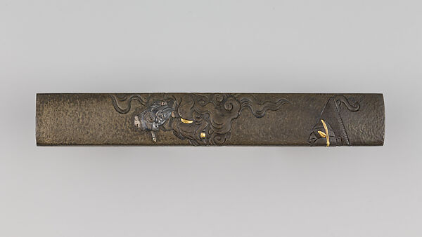 Knife Handle (Kozuka), Copper-silver alloy (shibuichi), gold, silver, Japanese 