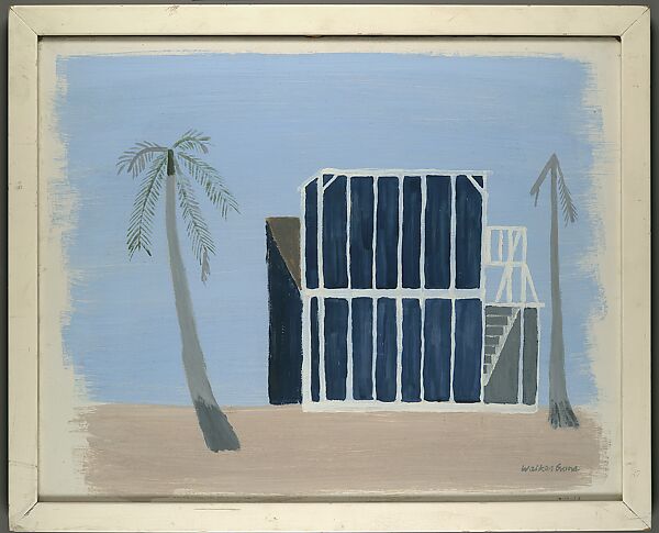 [House with Gridded Panel and Palm Trees], Walker Evans (American, St. Louis, Missouri 1903–1975 New Haven, Connecticut), Tempera on panel 