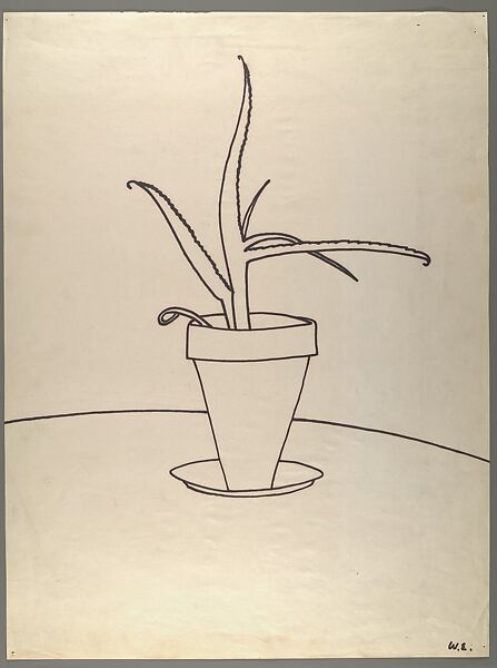 [Line Drawing of Potted Plant], Walker Evans (American, St. Louis, Missouri 1903–1975 New Haven, Connecticut), Ink and pencil on paper 