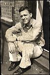 [Walker Evans Seated on Roof of Apartment Building at 441 East 92nd Street, New York City], Janice Loeb  American, Gelatin silver print