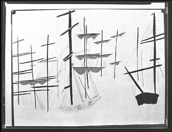 [Reproduction of Painting of Ships' Masts, Possibly by Ben Shahn], Walker Evans (American, St. Louis, Missouri 1903–1975 New Haven, Connecticut), Film negative 