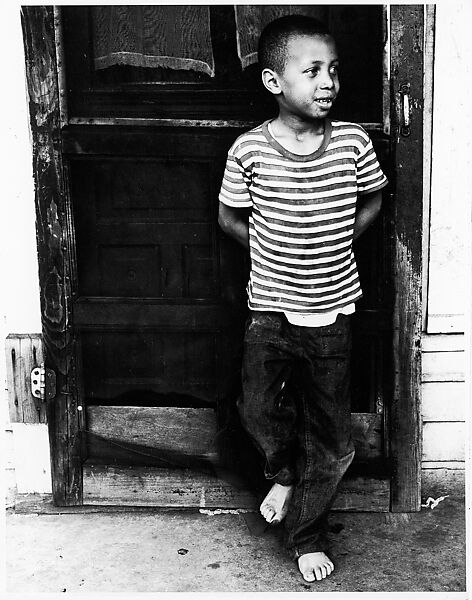 [Boy in Striped Shirt], Ralph Eugene Meatyard (American, 1925–1972), Gelatin silver print 