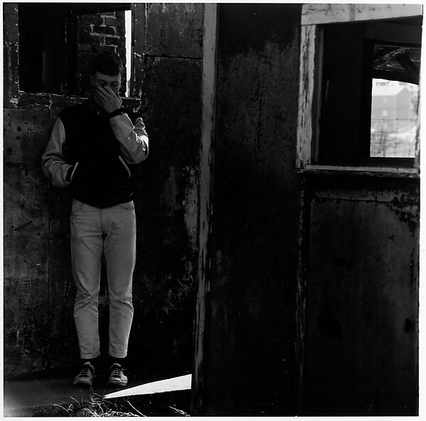 [Boy Standing in Room, with Hand to Face], Ralph Eugene Meatyard (American, 1925–1972), Gelatin silver print 