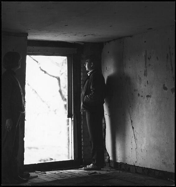 [Guy Davenport and Unidentified Woman in Darkened Room, Looking Through Doorway], Ralph Eugene Meatyard (American, 1925–1972), Gelatin silver print 